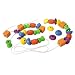 PlanToys - PT5353 - Jeu Educatif - Perles g�om�triques g�antes et en bois, � lacer