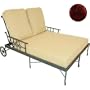 Windham Castings Provence Casual Back Double Chaise Lounge Frame Only, Black Cherry