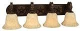 Craftmade 15029AZ4 Vanity Light with Antique Scavo Glass Shades, Antique Bronze Finish