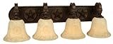 Craftmade 15029AZ4 Vanity Light with Antique Scavo Glass Shades, Antique Bronze Finish