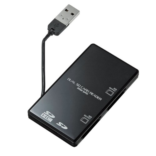 SANWA SUPPLY ADR-RSDU2BK USB2.0 デュアルSDカードリーダー ブラック