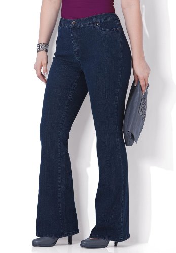 Roamans Plus Size Bootflare Jeanswith Invisible Stretch by Denim 24/7 Roamans Plus Size Bootflare Jeanswith Invisible Stretch by Denim 24/7