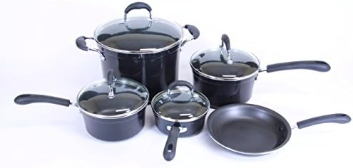 Celebrity Gourmet Cookware 9 Piece Set Includes Extra Large 1qt, 2qt, 3qt, 8qt Pots with Cover and 8" Non Stick Frying Pan