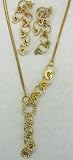 18k Yellow Gold Earring and Necklace Set Made in Italy TTW 1.35 G/ V.V.S. Diamonds