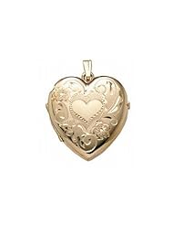 14K Gold Filled 4-Page Photo Heart Locket 1-1/4 inch x 1-1/4 inch