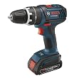 Bosch HDS181-02 18-Volt Lithium-Ion 1/2-Inch Compact Tough Hammer Drill Driver with 2 High Capacity Batteries, Charger and Case