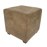 'KUBE' CONTEMPORARY BONANZA 808 BROWN / BEIGE FAUX SUEDE STOOL / FOOTSTOOL / POUFFE ~ XYZ