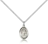 Genuine IceCarats Designer Jewelry Gift Sterling Silver St. Nicholas Pendant 1/2 X 1/4 Inch With 18 Inch Sterling Silver Lite Curb Chain. Made In Usa.