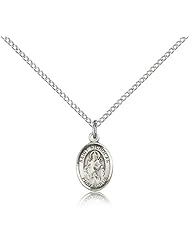 Free Engraving Included Medal- Sterling Silver St. Saint Nicholas Pendant 1/2 x 1/4" 9080SS--w/18" Chain & Box Patron Saint of Bakers/Brides/Children