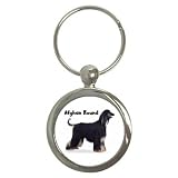 Afghan Hound Black Key Chain (Round)