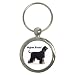 Afghan Hound Black Key Chain (Round)
