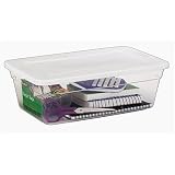 Rubbermaid 1.5 Gallon Shoebox 12-Pack, Clear with White Lid # 2217