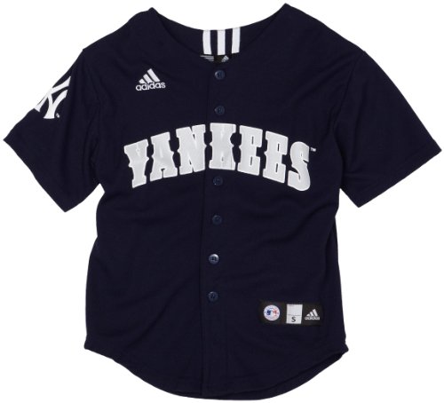 MLB Boys' New York Yankees Screen Print Baseball Jersey, Dark Navy, Large