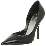 GUESS Women's Carrie Stiletto Pump,Black Leather,8.5 M