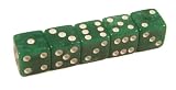 Set of 5 Dice 16mm Round Corners Marbleized Green