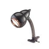 Holmes Retro Metallic Gooseneck Clip-on Lamp, Black