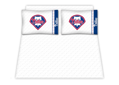 Best Quality Micro Fiber Sheet Set - Philadelphia Phillies MLB /Color White Size Twin