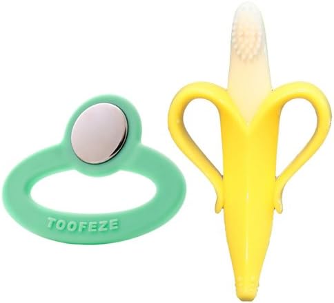 Toofeze Baby Cooling Teether with Banana Brush Infant Toothbrush Teether