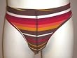 Mens BROWN STRIPE Thong / Flatlock Front