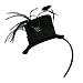 Black Mini Top Hat Cocktail Headband W/Feather image 4