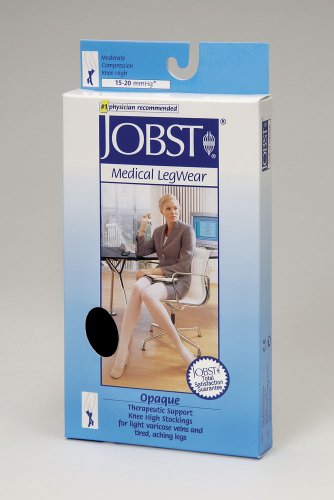 Women's Opaque Knee High 15-20 mmHg Support Sock Size: Medium, Color: Classic Black
