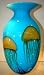 Hand Blown Glass Aqua Blue Jellyfish Vase
