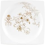 Wedgwood Plato Gold Floral Square Serving Plate 10.25-in.