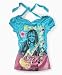 Apparel : Hannah Montana Girls Metallic-Print Tie-Neck Tunic