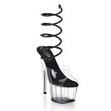 Pleaser Shoes Women's ADORE-791, 6 1/2'' Stiletto Heel Spiral Ankle Wrap Platform Sandal