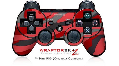 Sony PS3 Controller Decal Style Skin - Camouflage Red