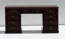 Dollhouse Miniature Mahogany Bankers Desk