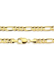 14K Yellow Gold 3.5mm Figaro 3+1 Chain Necklace with Lobster Claw Clasp 24"