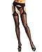 Be Wicked Women's Sheer Suspender Tights, Black, One Size