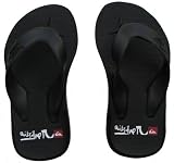 Quiksilver Boys Black Flip Flops 12 13 & 2 Childrens Sizes