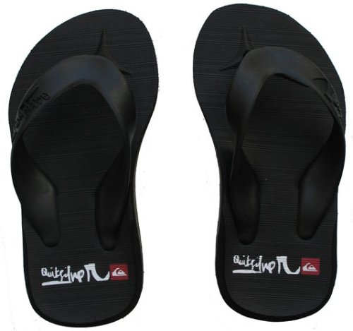 Quiksilver Boys Black Flip Flops 12 & 2 Childrens Sizes