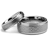 His & Hers Matching Set 5MM / 8MM Tungsten Carbide Wedding Band Set With Celtic Design (Available Sizes 5MM 5 to 8.5 & 8MM 7 to 15) Please e-mail sizes