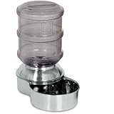 Petmate Stainless Steel Replendish Pet Waterer With Water Bottle and Steel Base, Small
