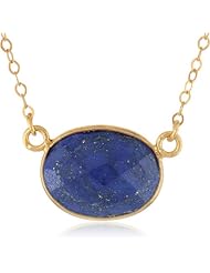 Gold over Silver Small Bezel Center Chain Necklace, 16"+2" Extender