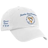 '47 Brand Pittsburgh Penguins 2009 NHL Stanley Cup Champions White 3-Time Champs Vintage Adjustable Hat ()