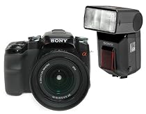 Sony Alpha A100 A100K 10.2MP Digital SLR Camera Kit with 18-70mm f3.5-5.6 Lens + Sony Alpha HVL-F36AM Flash