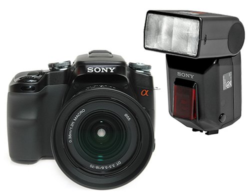 Sony Alpha A100 A100K 10.2MP Digital SLR Camera Kit with 18-70mm f3.5-5.6 Lens + Sony Alpha HVL-F36AM Flash