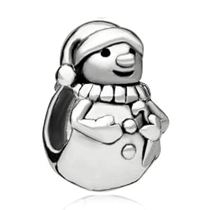 Pugster Beads Snowman Charm Fits Pandora Beads