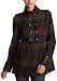 Latte by Coffee Shop Women's Wool Military Coat,Blue/Olive Plaid,Small