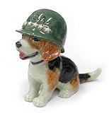BEAGLE n Army Helmet TINY Porcelain NORTHERN ROSE R154