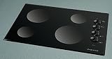 Frigidaire FEC30S6AB 30" Smoothtop Electric Cooktop with Radiant Ribbon Elements & Removable Control Knobs: Black on Black