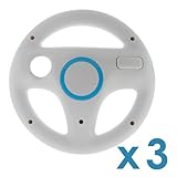 GTMax 3x White Mario Kart Racing Wheel for Nintendo Wii