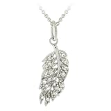 Sterling Silver CZ Leaf Necklace