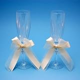 Beverly Clark 38LIT Grace Champagne Toasting Wedding Flutes in Ivory