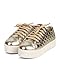Breckelles DI86 Women Metallic Quilted Cap Toe Flatform Sneaker - Gold