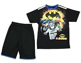 Lego Batman and Robin Boys Shirt and Shorts Combo Set (Medium 8, Black)